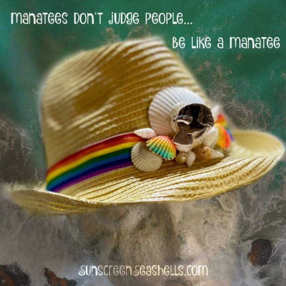 Handmade Rainbow Pride Manatee Fedora Sun Hat main image 5